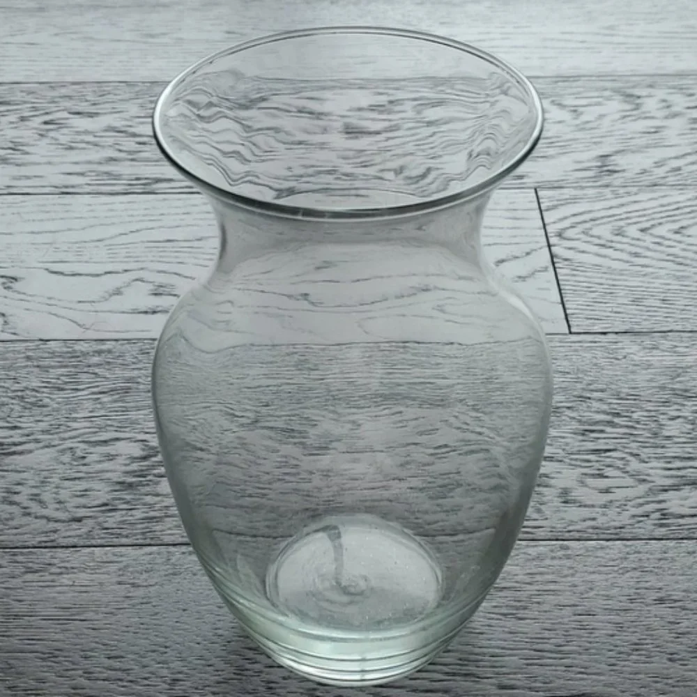 Classic Round Clear Glass Vase